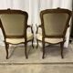 Paire de fauteuils style Louis XV beige