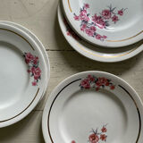 Set of 6 old flat plates Salins