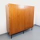Vintage modernist wardrobe in teak and metal from the 1960s.
