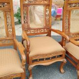 Series of 4 chairs in teak English colonies Ceylon circa 1960