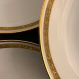 10 hollow porcelain plates from Limoges Bernardaud, gilded Greek decoration, twentieth century