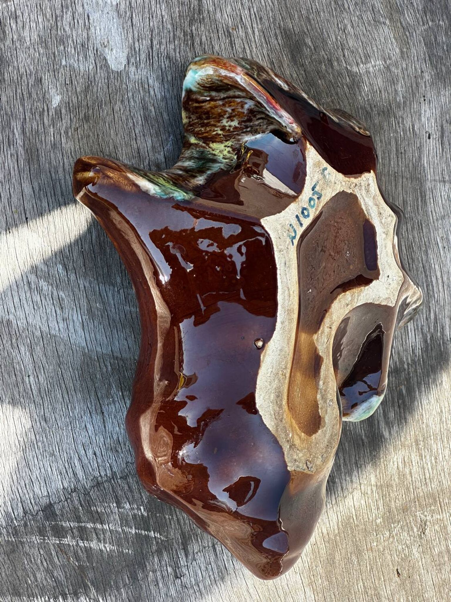Vintage ceramic seashell trinket tray from Vallauris, 20/17 cm