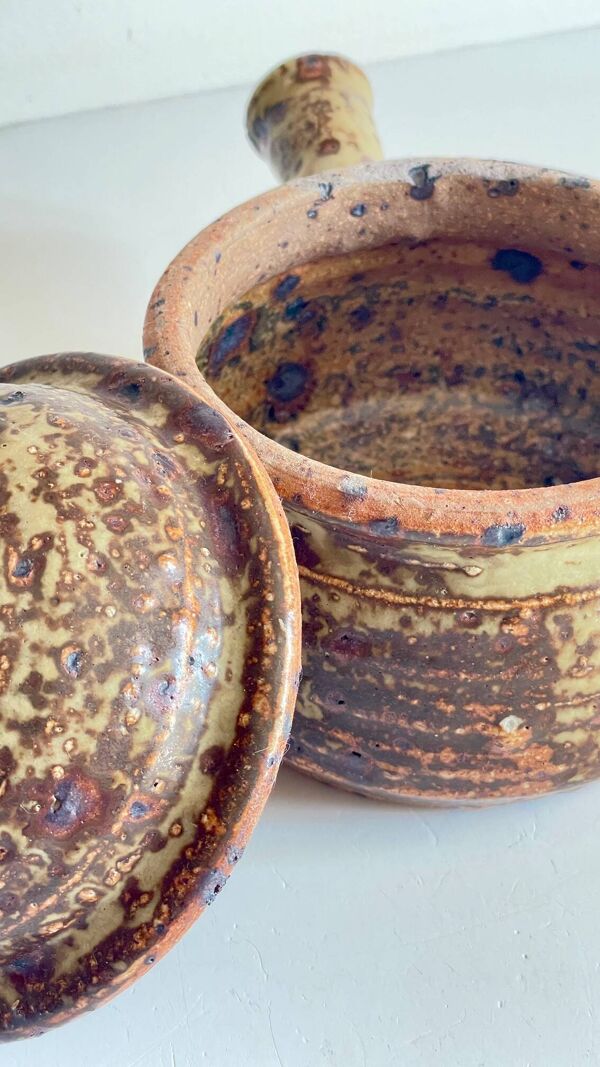 Pot en grès pyrité vintage