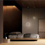 Reflect table lamp in chrome metal, contemporary work.