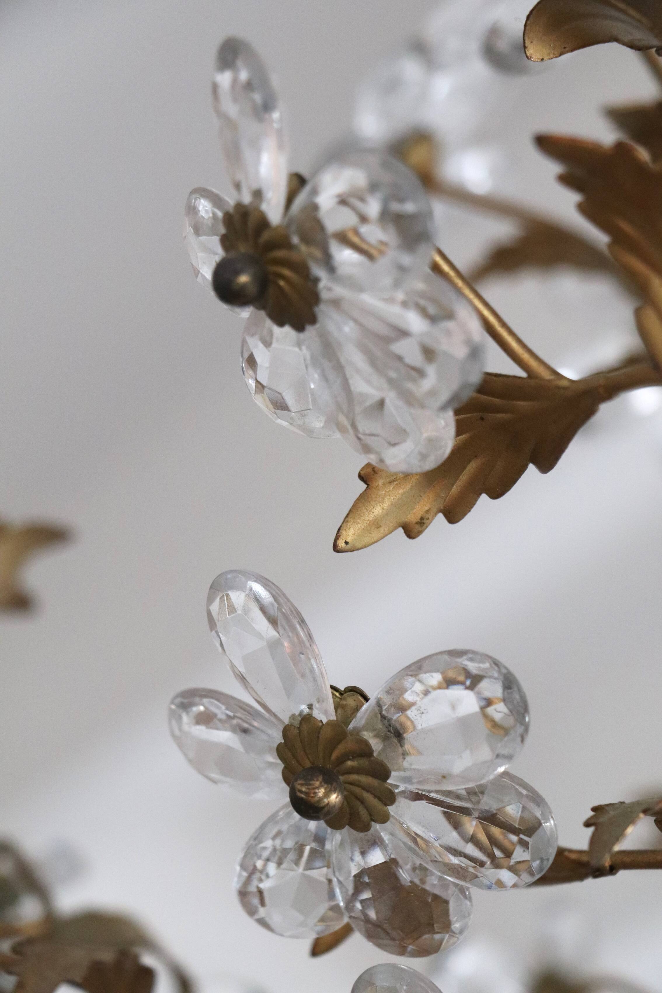 Lustre aux fleurs,  style Florentin XXème