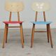 Paire de chaises bois TON Bystrice Thonet rouge et bleu