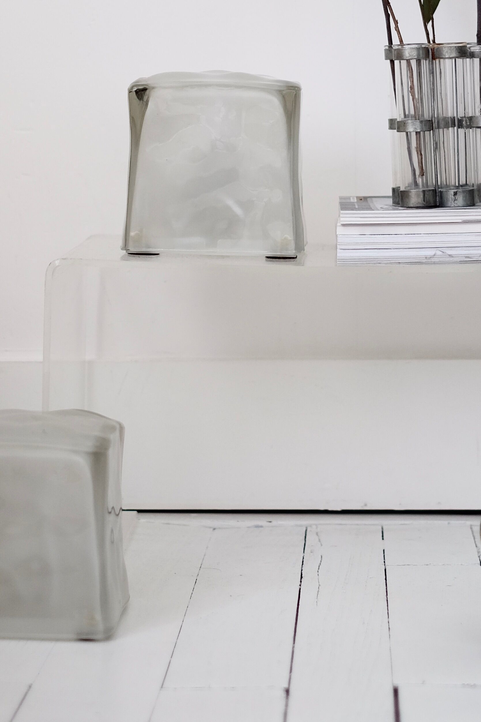 Pair of ice cube lamps