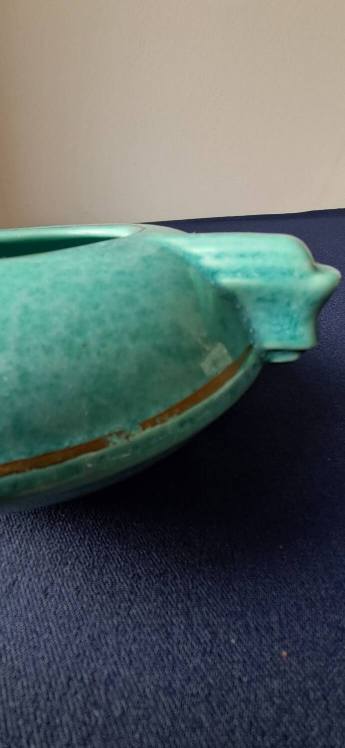 Earthenware milk jug signed Molin, Charolles. 1970s.