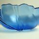 Blue leaf glass salad bowl cup