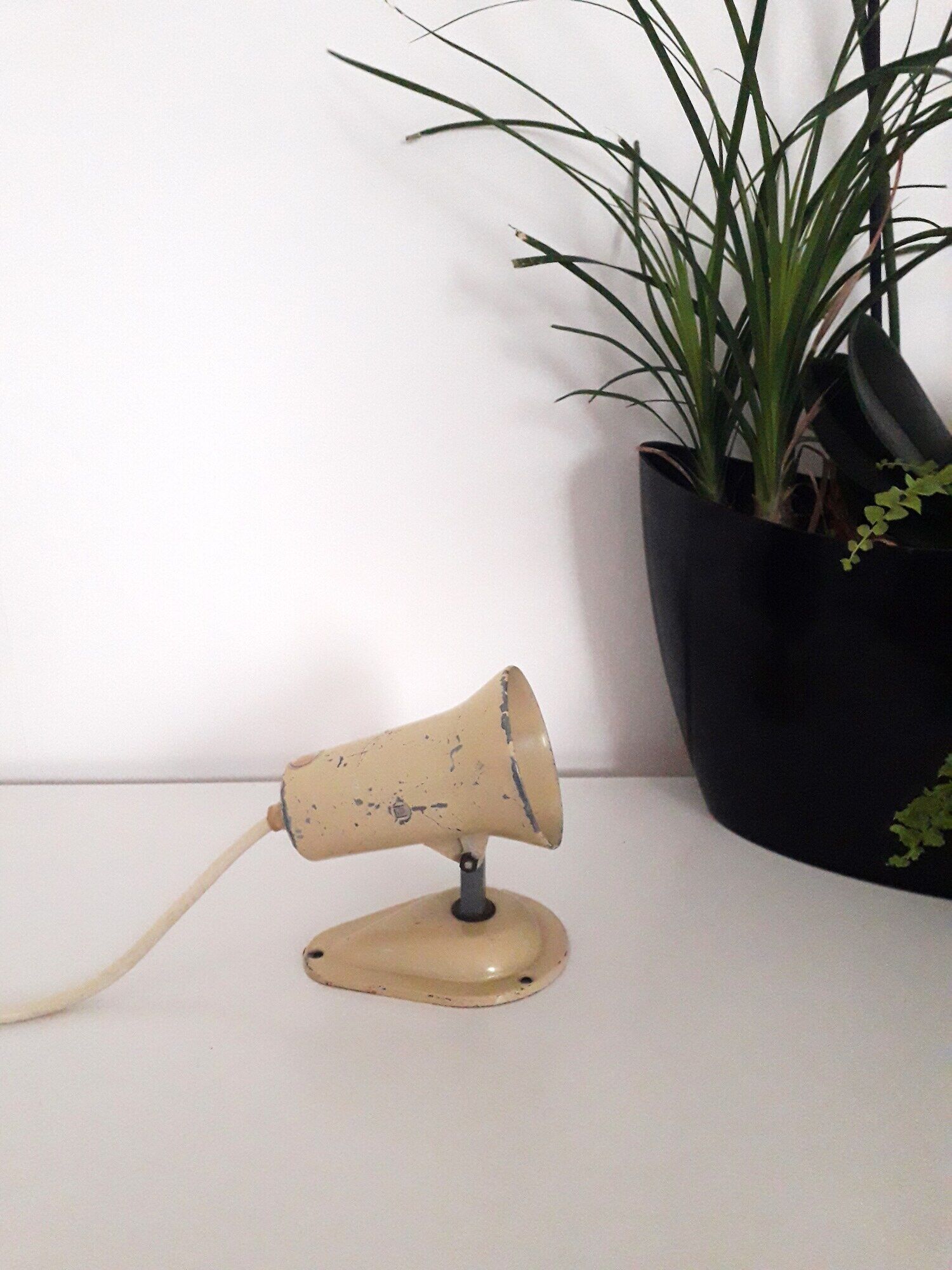 Table lamp / wall lamp LITA France - Beige lacquered metal - 1950