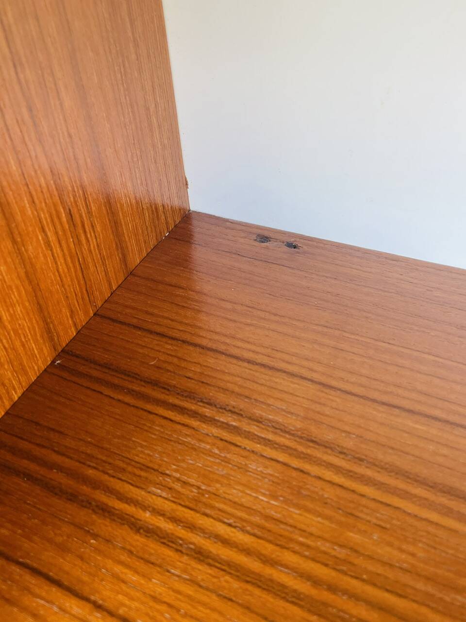 Vintage teak storage unit with shelves and drawer circa 1970s