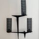 Pair of sculpted lacquered bronze wall lights, Arlus