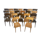 Series of 20 old bistro vintage chairs