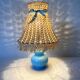 Chatard blue opaline bedside lamp, hook lampshade