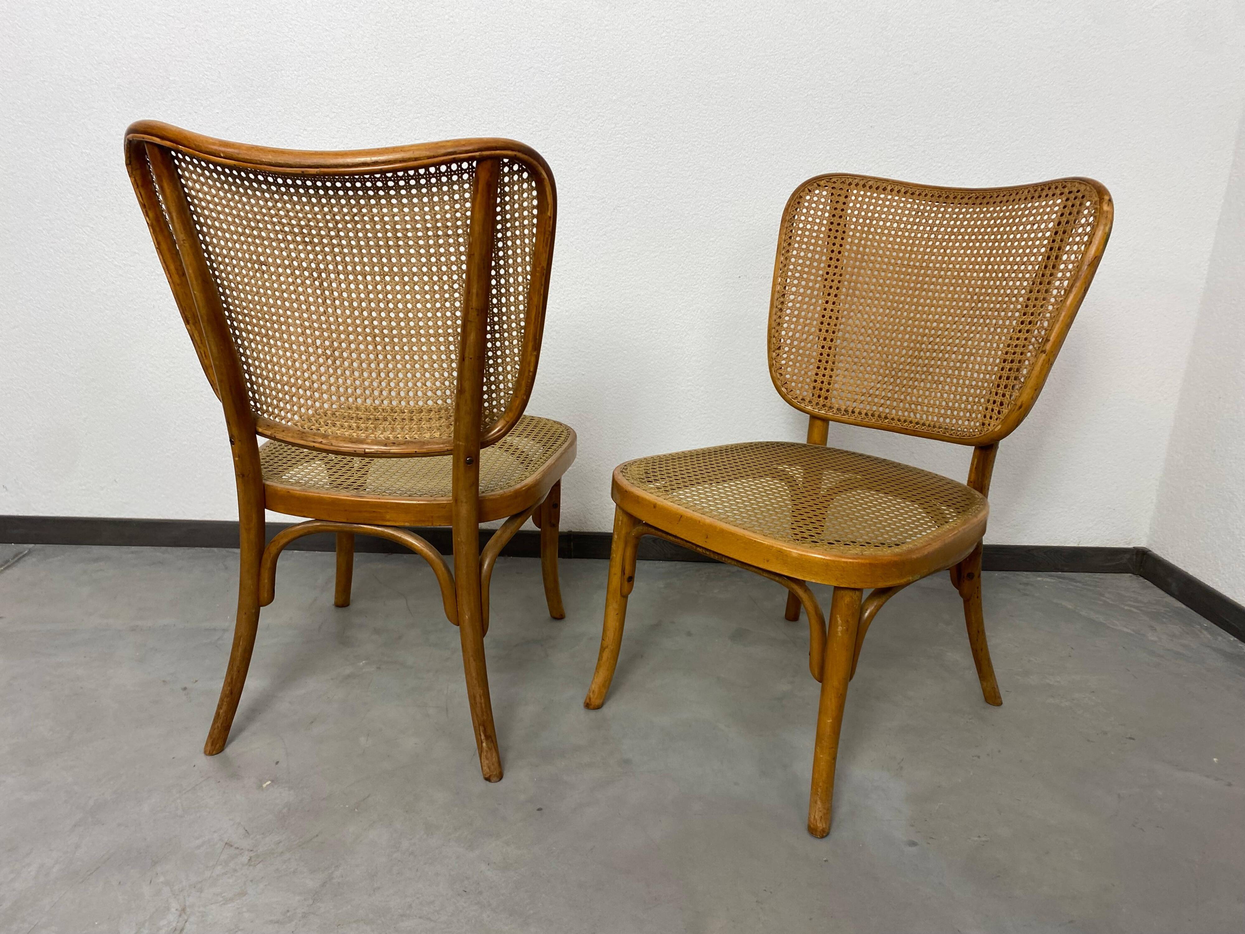 Set of 4 chairs model A821 by Adolf Gustav Schneck for Thonet Mundus