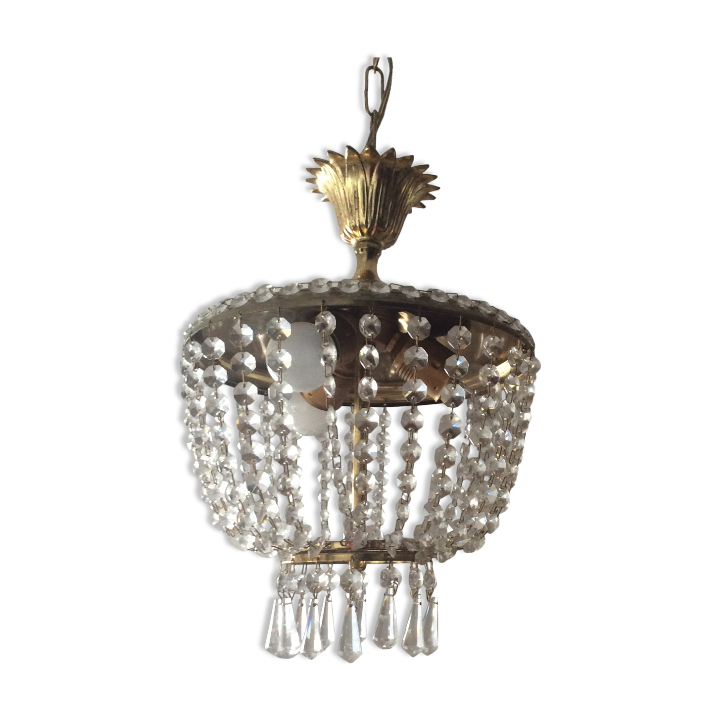 Hot air balloon chandelier with stamps