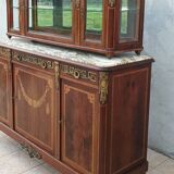 Louis XVI 2-part sideboard in mahogany veneer and precious wood marquetry