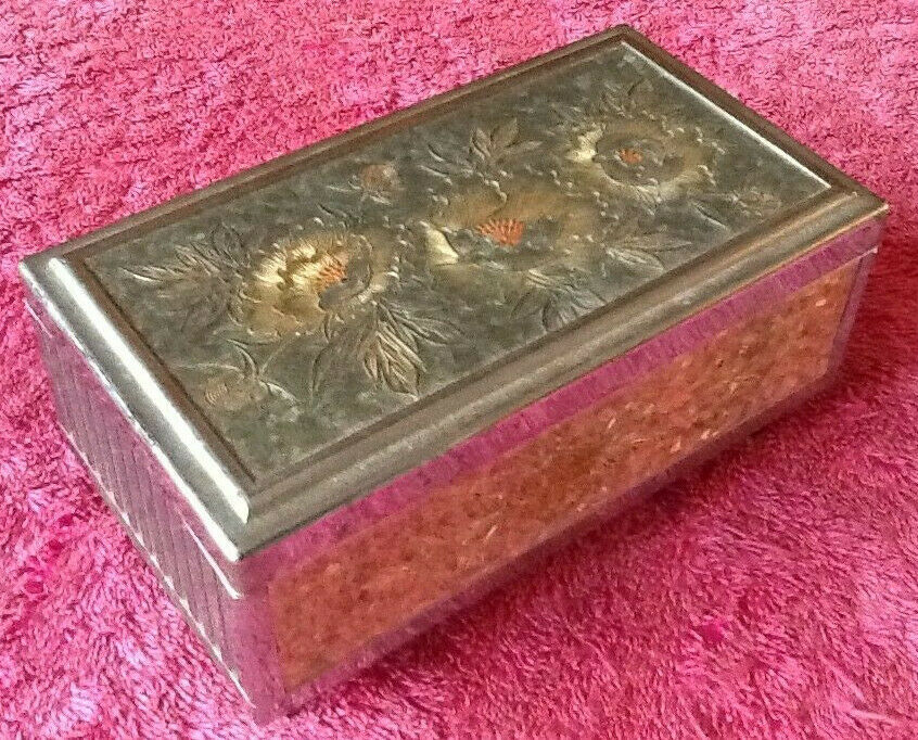 Vintage musical box with mirror psychedelic revolving wheel mechanism