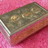 Vintage musical box with mirror psychedelic revolving wheel mechanism