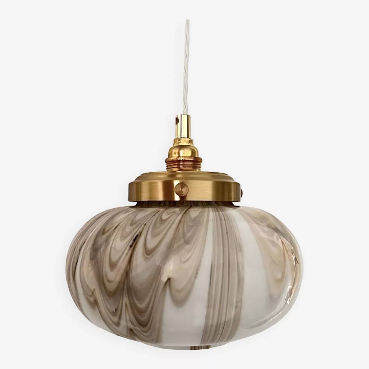 Vintage marbled opaline pendant light