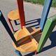 Set of 3 stackable pine stools