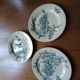 set of 10 antique earthenware plates with blue decoration from Bordeaux