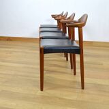 4 Fauteuils Danois en Teck Jacob Hermann  Randers Mobelfabrik 1960