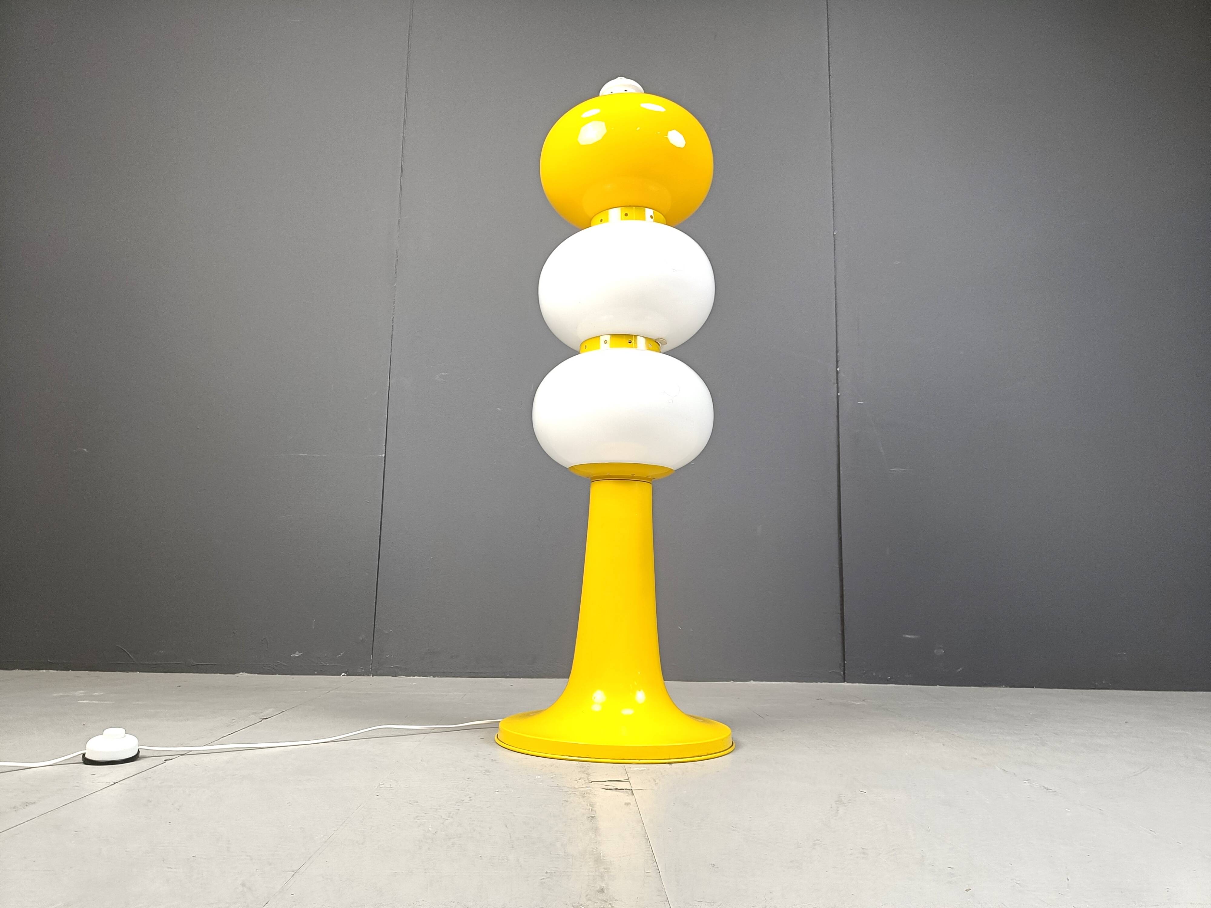Mid century italian glass floor lamp, 1960s