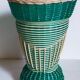 Glass vase and braided scoubidou thread 50s