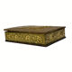 Boite ancienne coffret en bois orné de métal doré sculpté repoussé papillon vintage