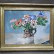 Tableau ancien représentant un bouquet d'anémones