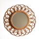 Miroir soleil rond en rotin, années 70