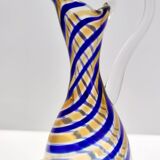 Murano Glass Pitcher Vase Ascribable to Toso with Blue and Yellow Canes