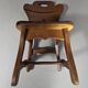 4 x Brutalist oak dining chairs / 60's