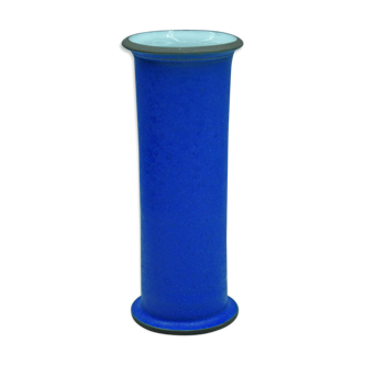 Unsigned sizzling blue vase