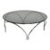 Table basse vintage Space Age en verre fumé et chrome