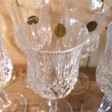 Set of 9 crystal wine glasses