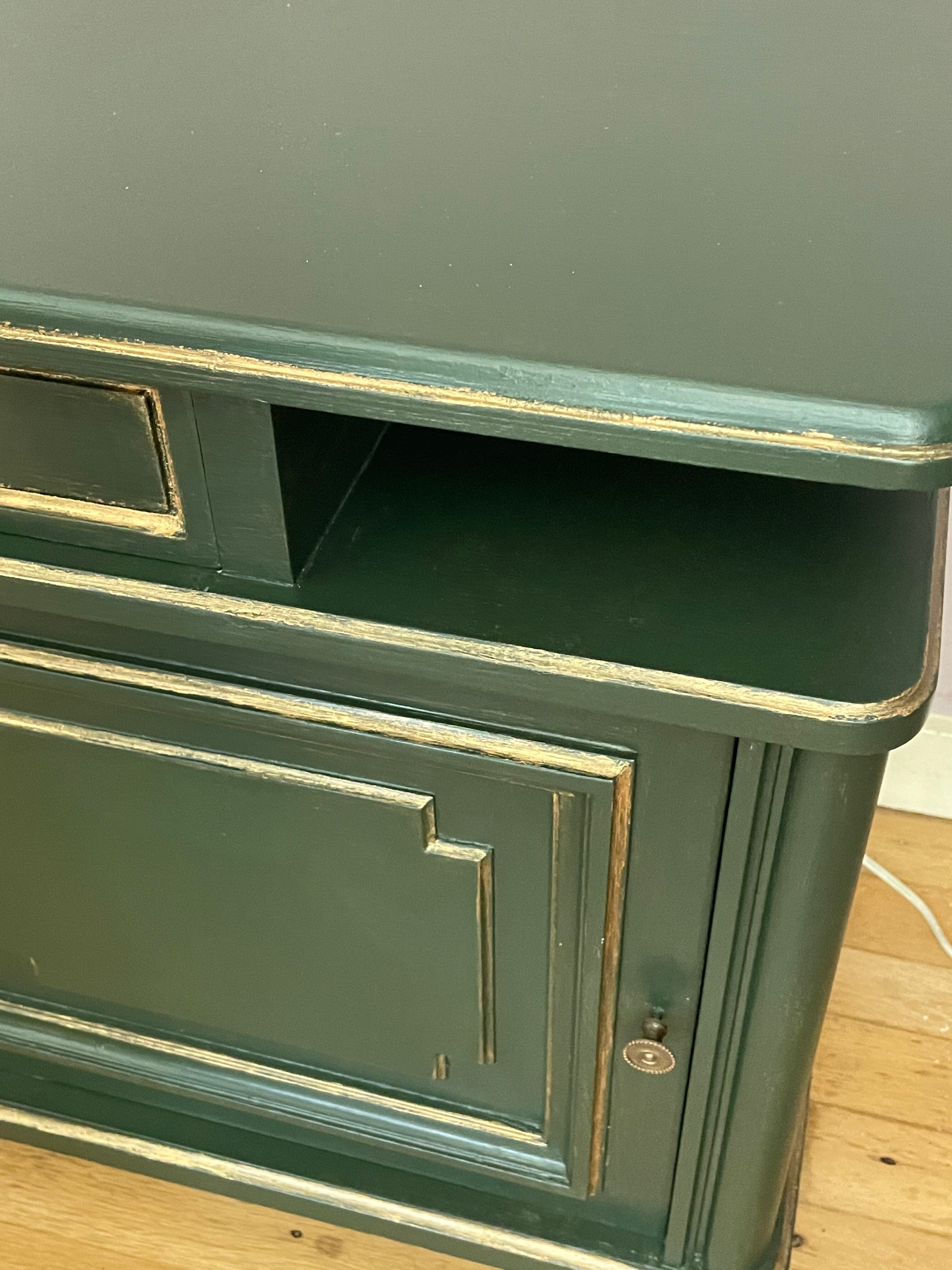 Pair of art-deco bedside tables in painted wood