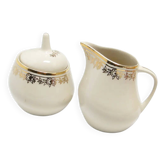 Bol à sucre Ewa et crémier, style moderne du milieu du siècle, porcelaine blanche ivoire, Pologne, années 1970.
