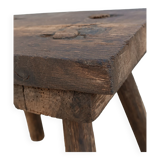 Solid oak milking stool