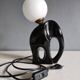 Ceramic lamp with opal globe