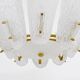 J. T. Kalmar Mid-Century Brass Suspension, Textured White Glass, 1950s