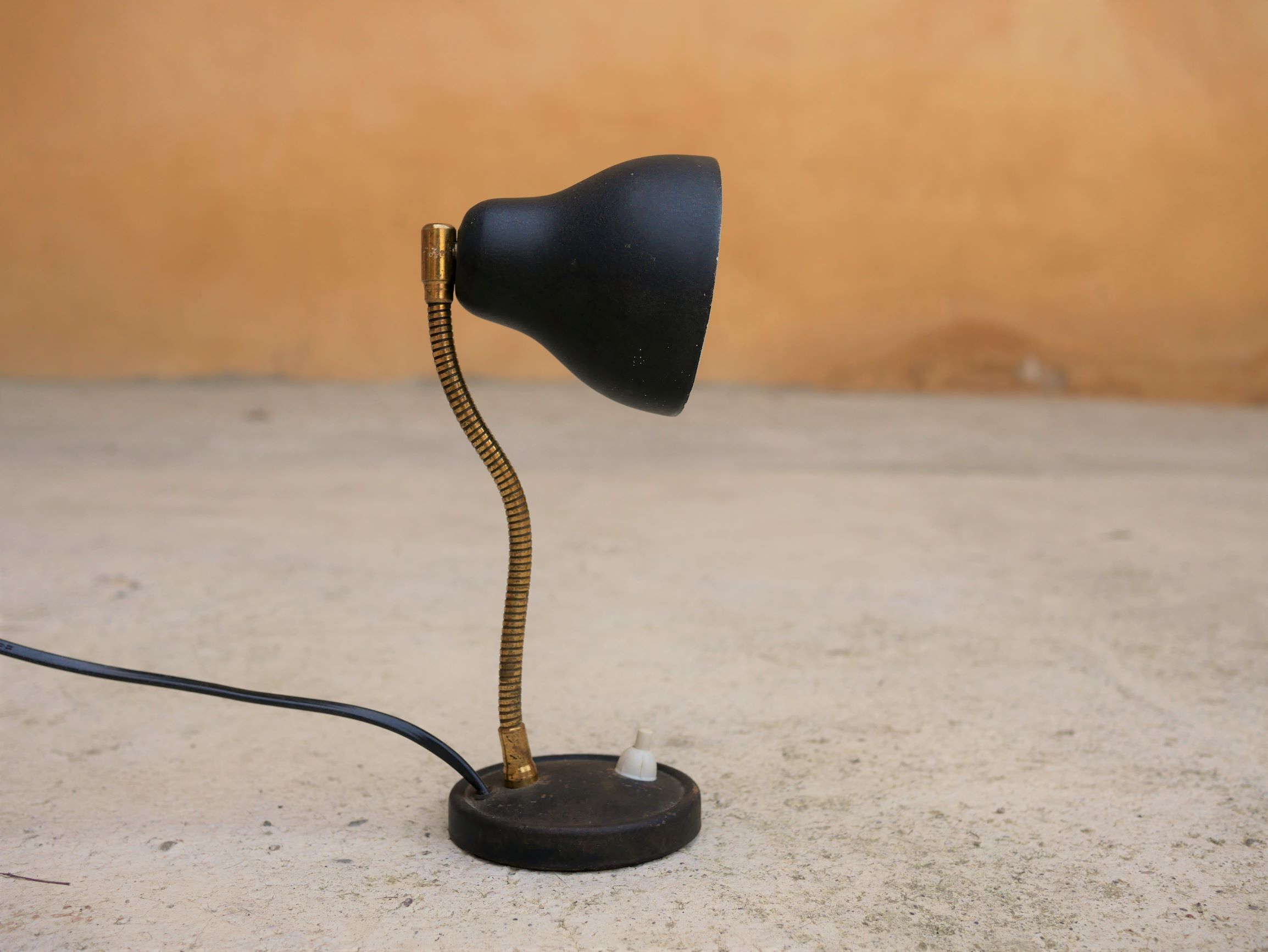 Vintage black and gold metal lamp