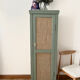 Petite armoire vert celadon et jute