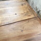 Walnut farmhouse table with swivel and extendable top