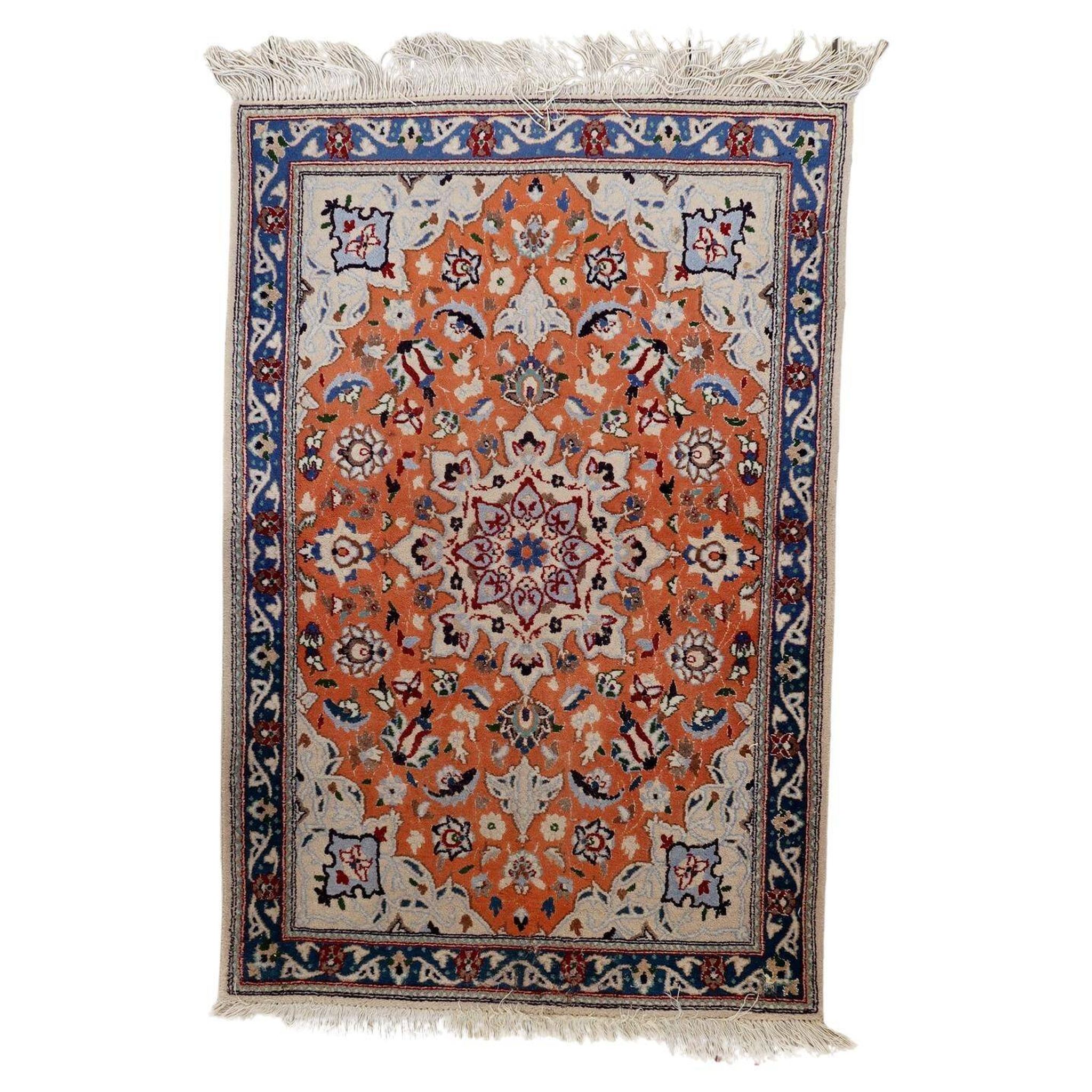 Vintage 1950s Persian Tabriz rug with silk highlights 84cm x 127cm