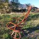 Fauteuil vintage pivotant en bambou et rotin