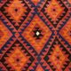 Vintage Afghan Tribal Kilim Wool Rug 252x154 cm Red, Orange, Brown, Black Large