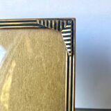 Cadre photo art deco en métal doré 14,5 cm x 9 cm verre convexe