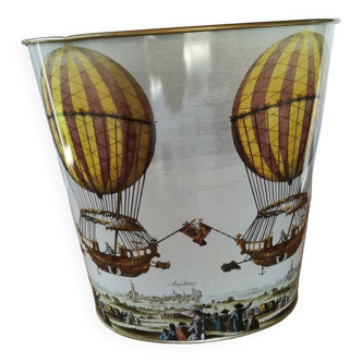 Waste paper basket Metal decor Hot air balloons